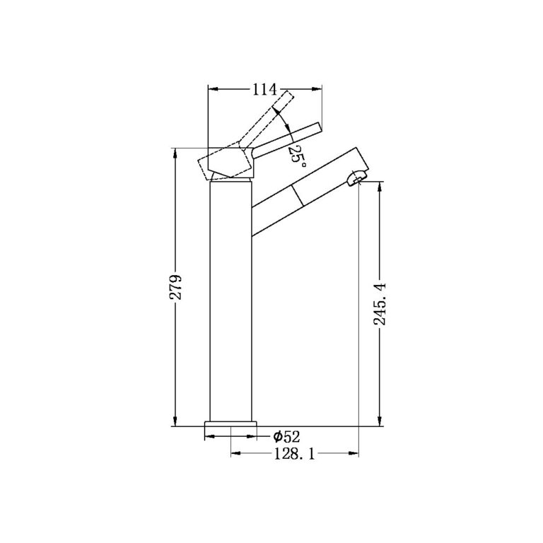 DOLCE TALL BASIN MIXER ANGLE SPOUT CHROME