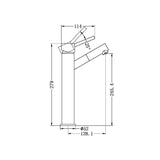 DOLCE TALL BASIN MIXER ANGLE SPOUT CHROME