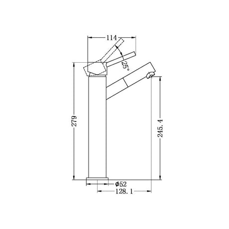 DOLCE TALL BASIN MIXER ANGLE SPOUT CHROME