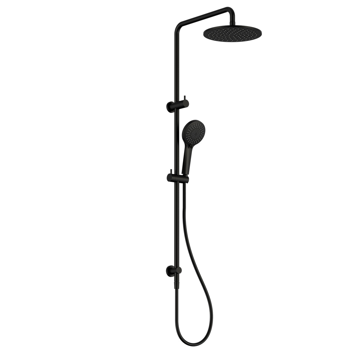 Round Twin Shower Matte Black