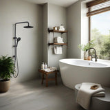 Round Twin Shower Matte Black