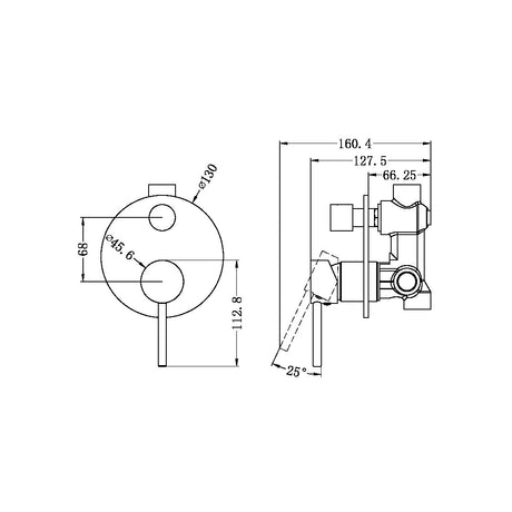 Dolce Shower Mixer With Divertor Chrome