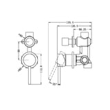 Dolce Shower Mixer With Divertor Separate Back Plate Gun Metal