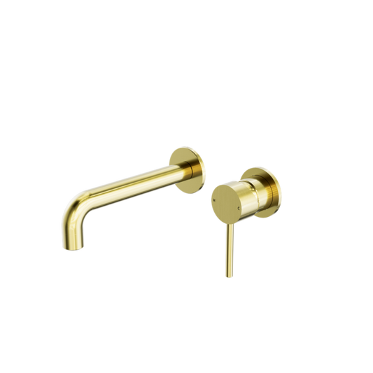 Dolce Wall Basin/Bath Mixer Separate Back Plate Brushed Gold