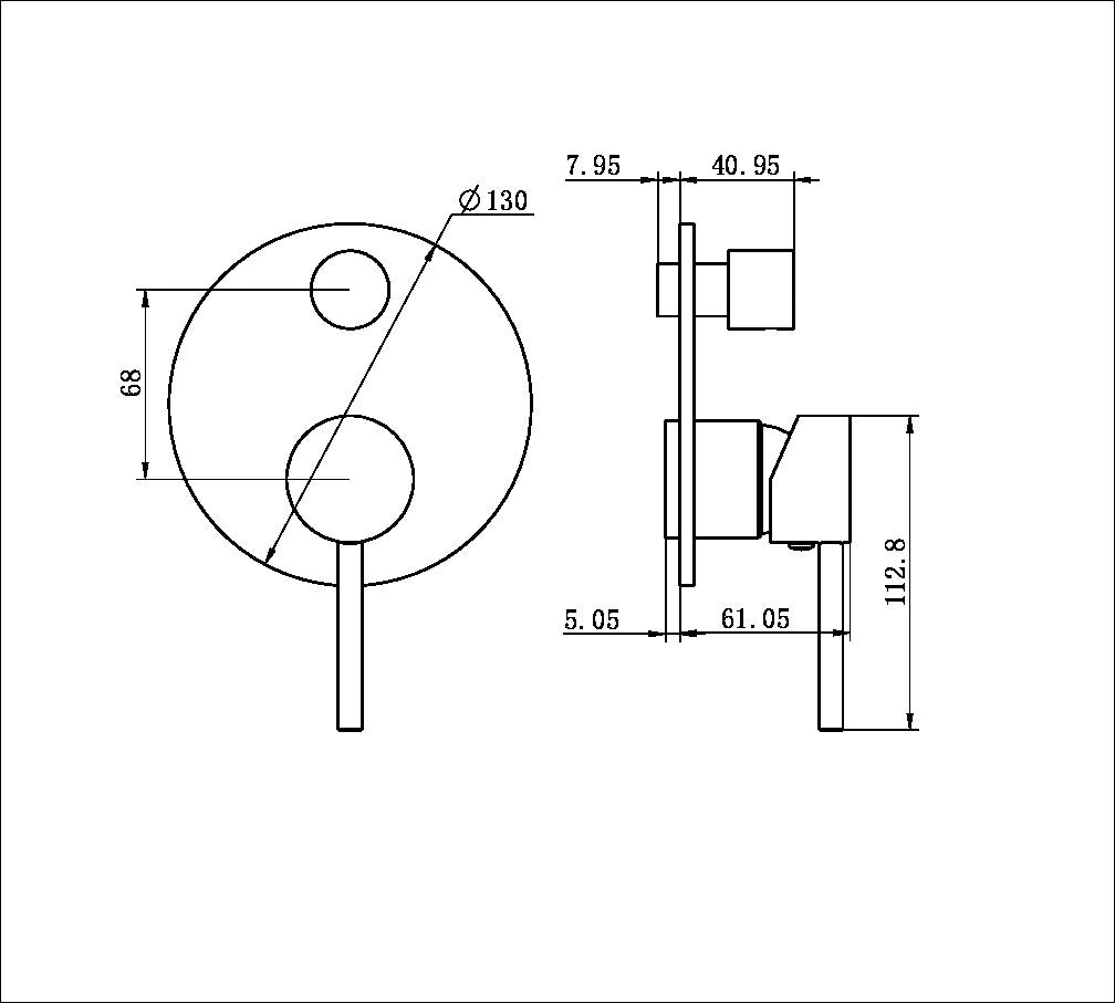Dolce Shower Mixer With Divertor Trim Kits Only Brushed Nickel