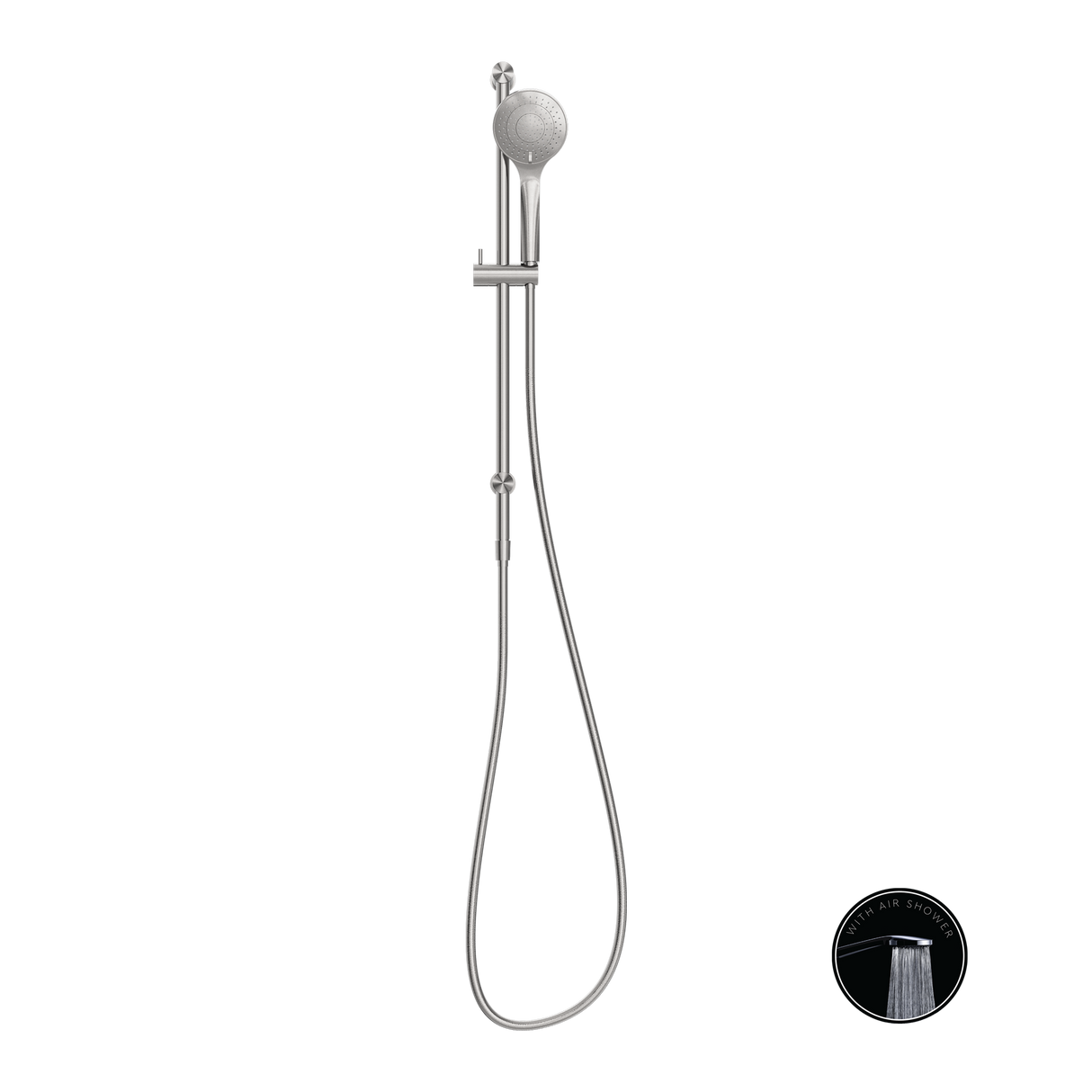 Opal Shower Rail With Air Shower Brushed Nickel