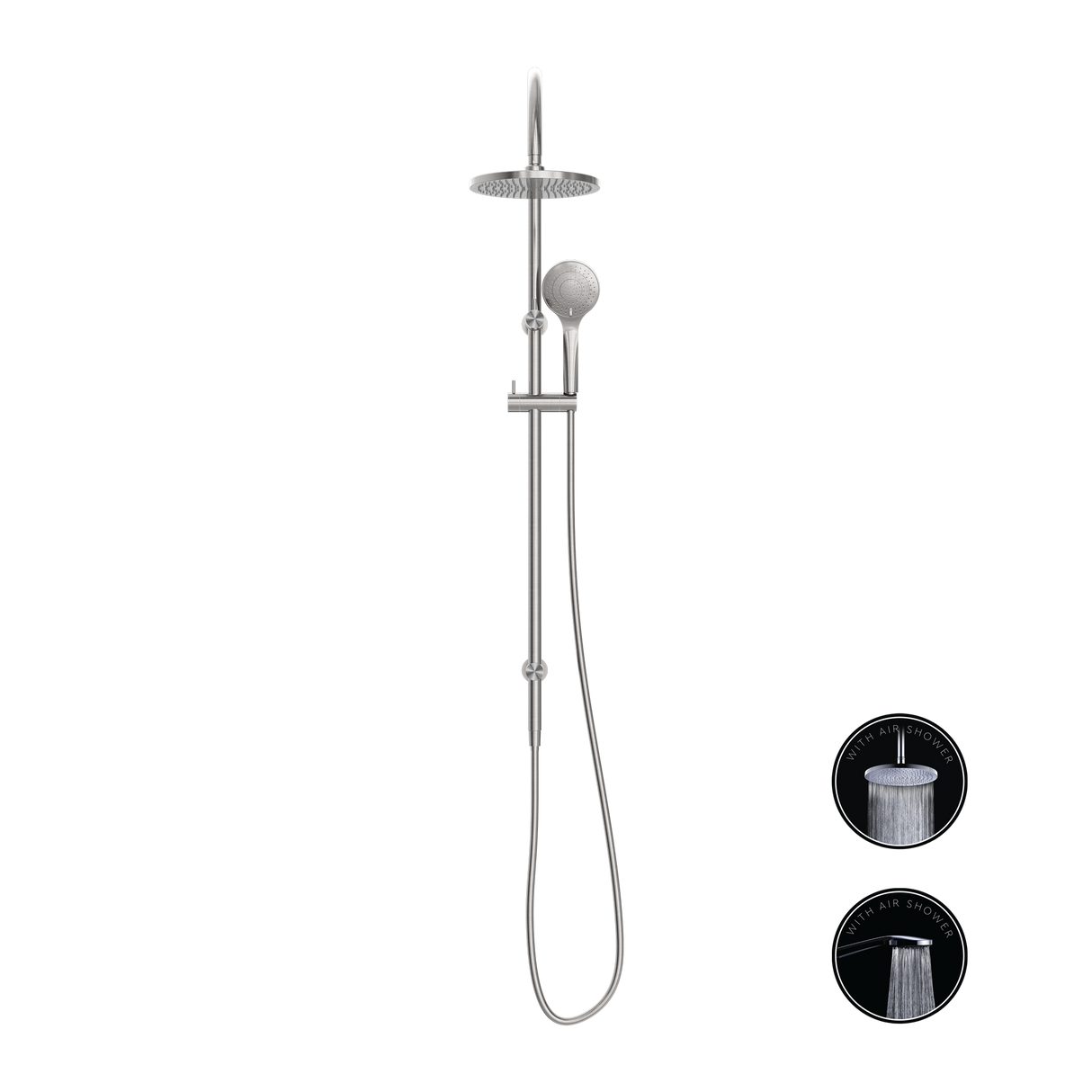 Opal Twin Shower With Air Shower Brushed Nickel