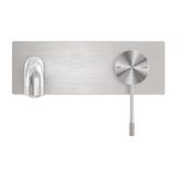 Opal Wall Basin/Bath Mixer 185mm Brushed Nickel
