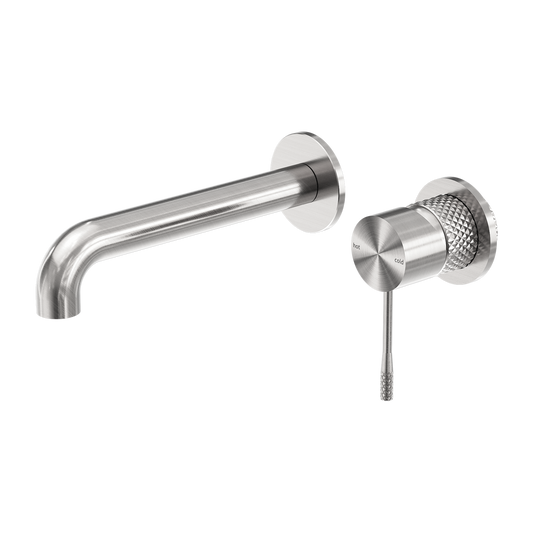 Opal Wall Basin/Bath Mixer Separate Back Plate 120mm Brushed Nickel