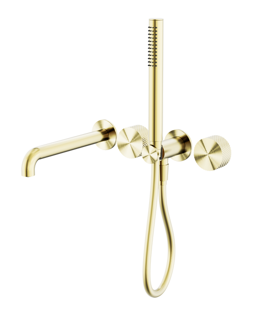 Opal Progressive Shower System Separate Plate With Spout 230mm Brushed Gold