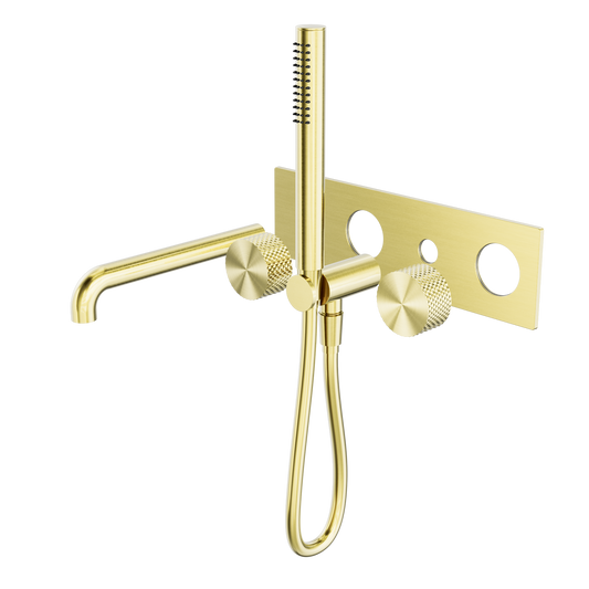 Opal Progressive Shower System With Spout 230mm Trim Kits Only Brushed Gold