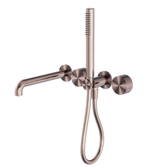 Kara Progressive Shower System Separate Plate With Spout 230mm Brushed Bronze