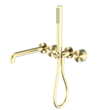 Kara Progressive Shower System Separate Plate With Spout 250mm Brushed Gold