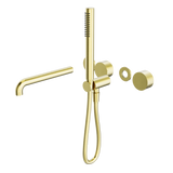 Kara Progressive Shower System Separate Plate With Spout 250mm Trim Kits Only Brushed Gold