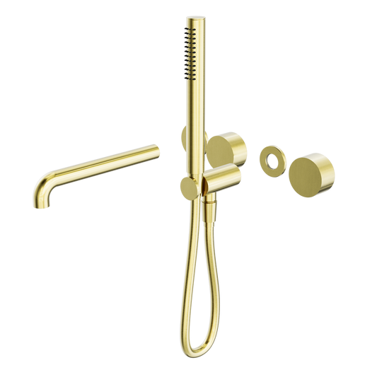 Kara Progressive Shower System Separate Plate With Spout 250mm Trim Kits Only Brushed Gold