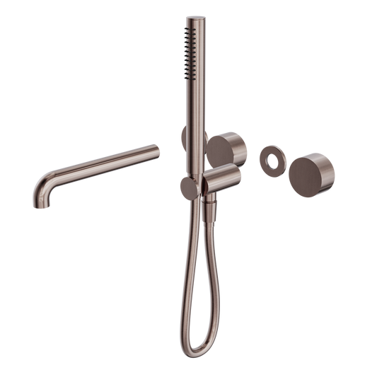 Kara Progressive Shower System Separate Plate With Spout 250mm Trim Kits Only Brushed Bronze