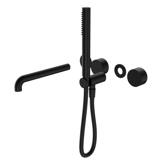 Kara Progressive Shower System Separate Plate With Spout 250mm Trim Kits Only Matte Black