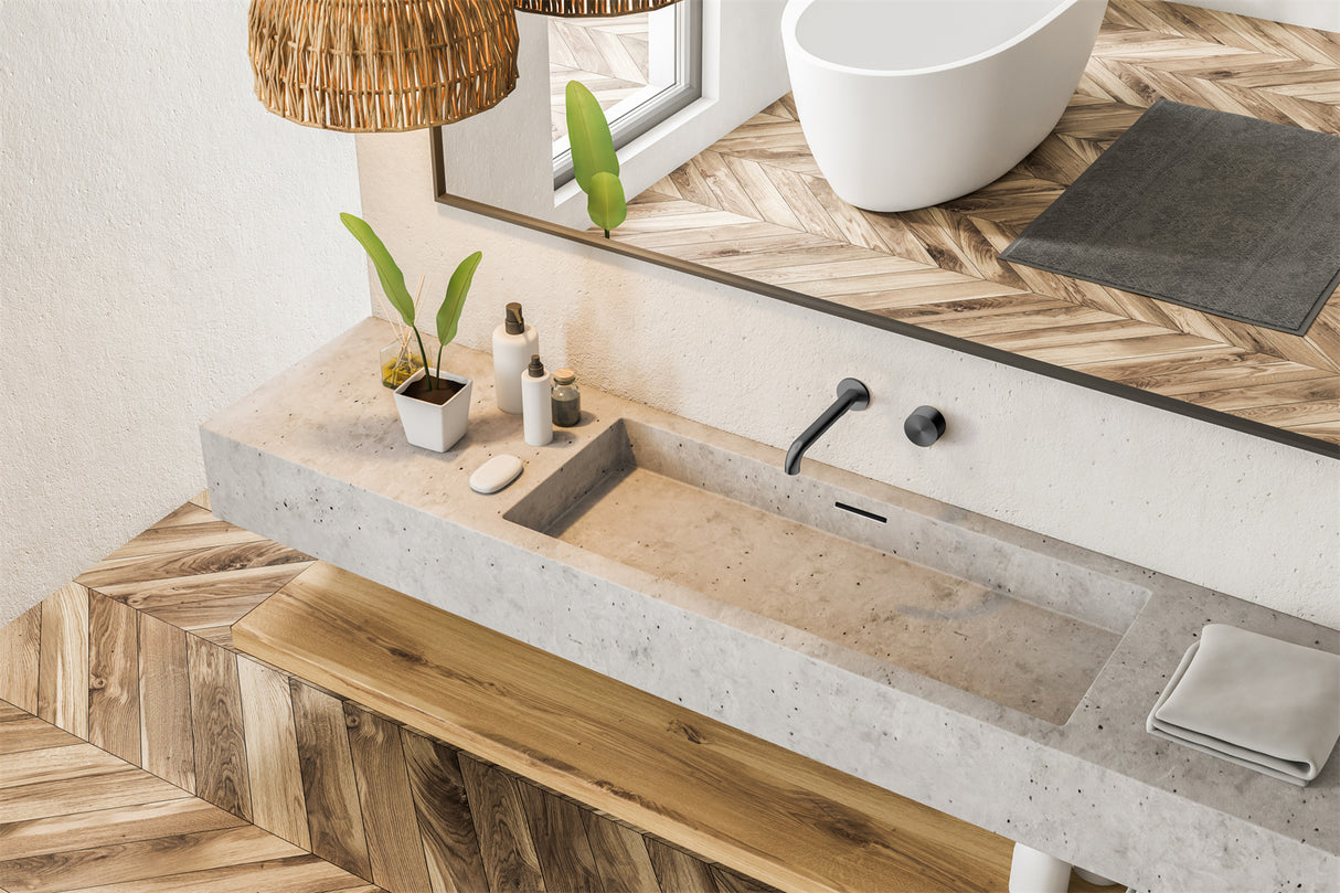 Kara Progressive Wall Basin/Bath Set 160mm Gun Metal