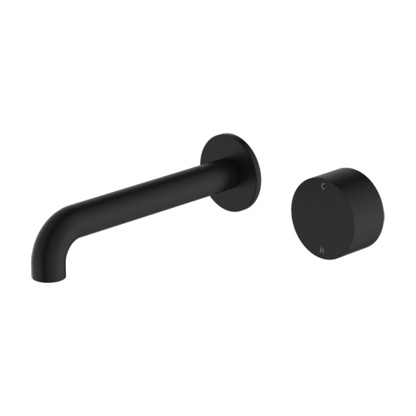 Kara Progressive Wall Basin/Bath Set 230mm Matte Black