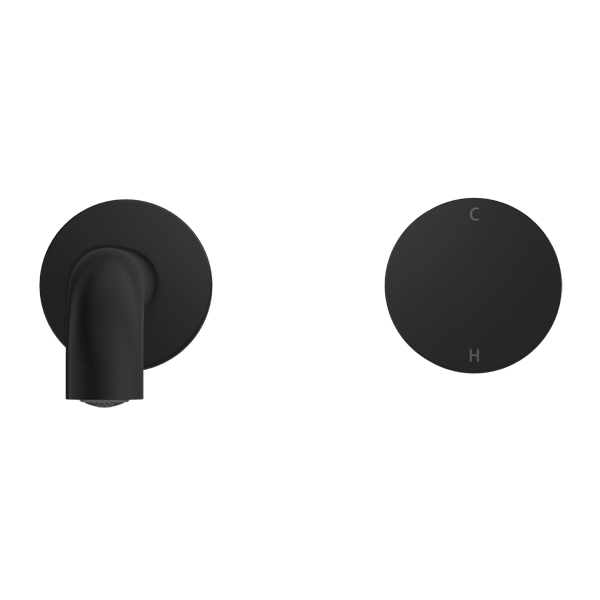 Kara Progressive Wall Basin/Bath Set 230mm Matte Black