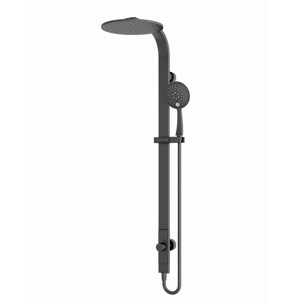 Astra Rain Round Twin Shower Single Hose Matte Black