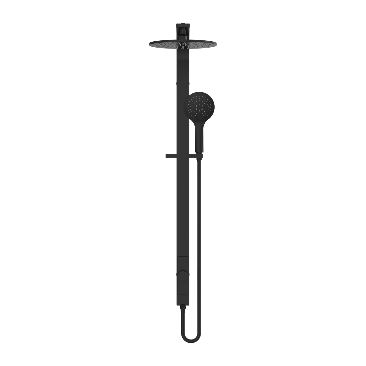 Astra Rain Round Twin Shower Single Hose Matte Black