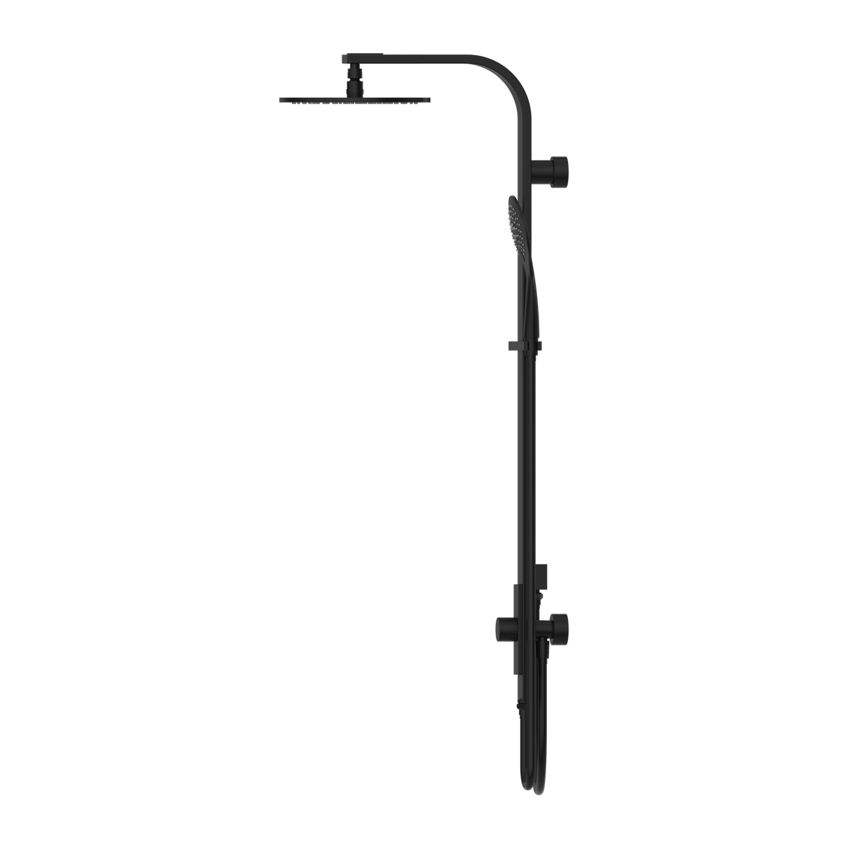 Astra Rain Round Twin Showerdouble Hose Matte Black