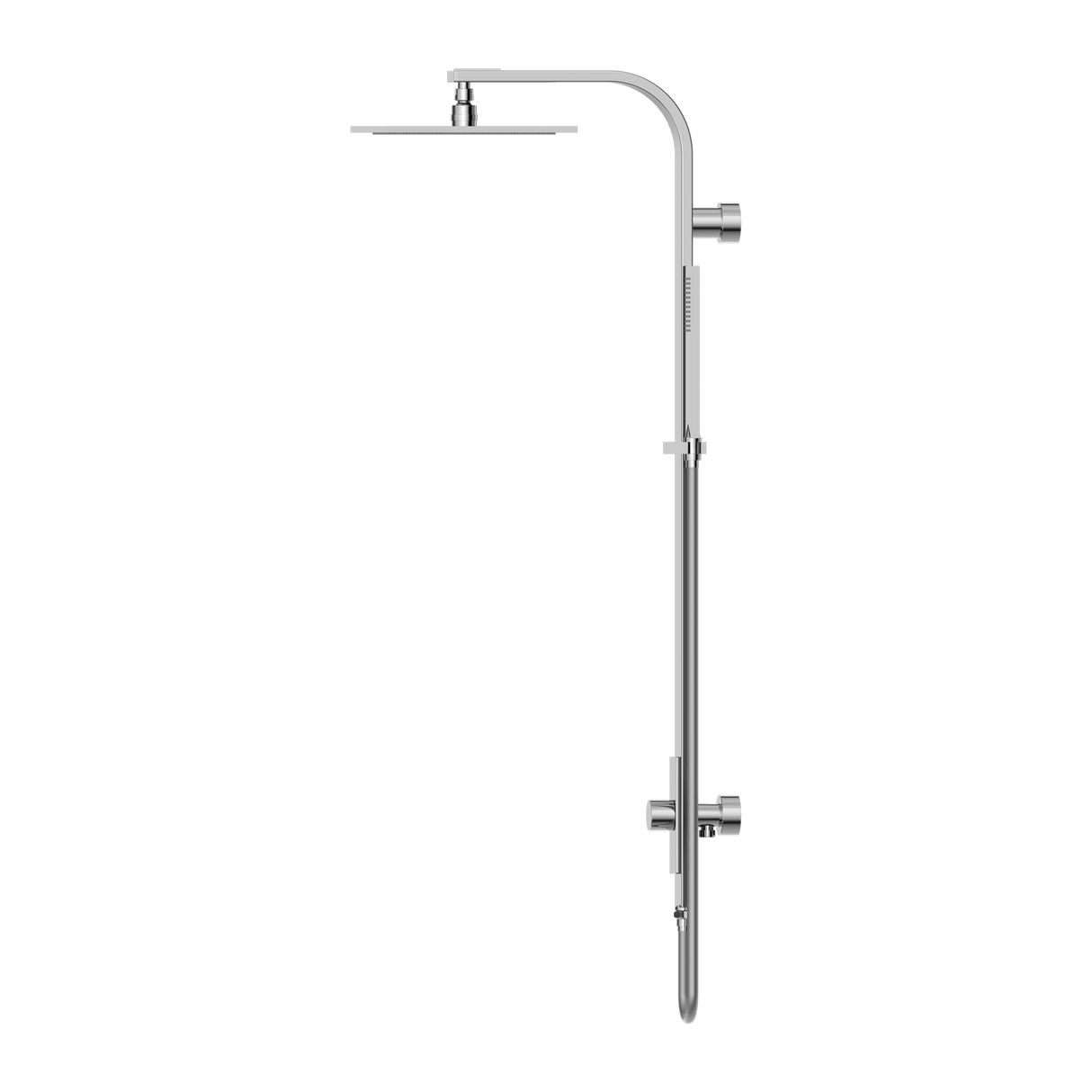 Astra Rain Square Twin Shower Single Hose Chrome