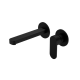 Ecco Wall Basin/Bath Mixer Separate Back Plate Matte Black