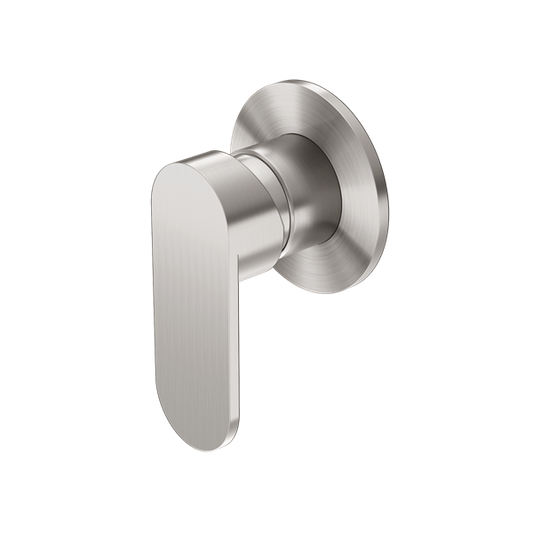 Ecco Shower Mixer 80mm Round Plate Brushed Nickel