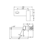 Celia Wall Basin/Bath Mixer Brushed Nickel