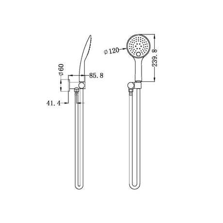 Rain 3 Function Shower On Bracket Chrome