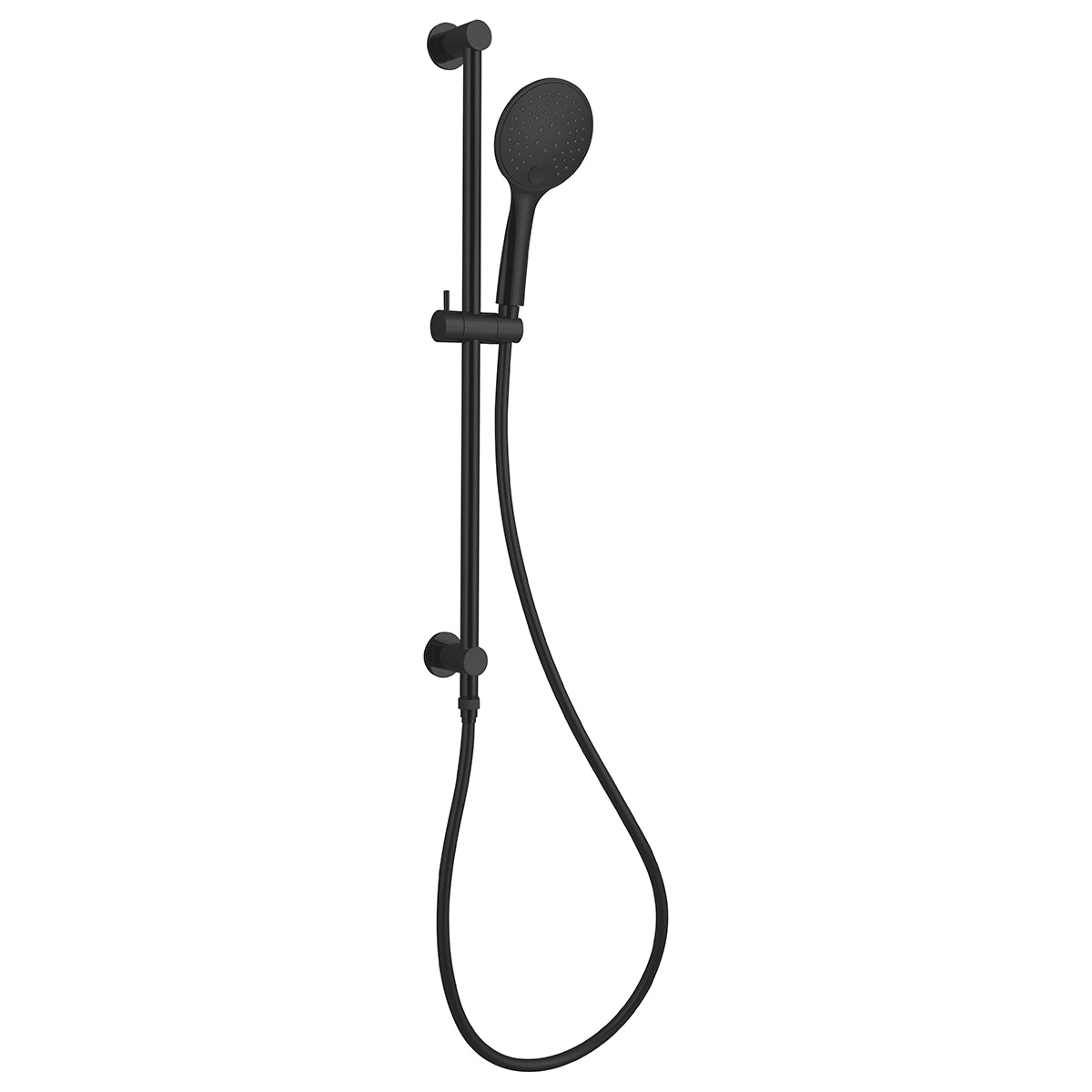 3 Function Shower Rail Matte Black - Top Water Inlet