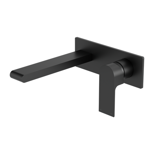 Bianca Wall Basin/Bath Mixer 187mm Matte Black