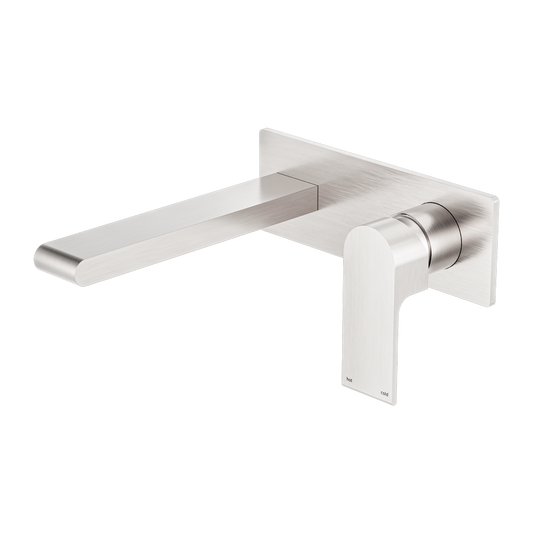 Bianca Wall Basin/Bath Mixer 187mm Brushed Nickel