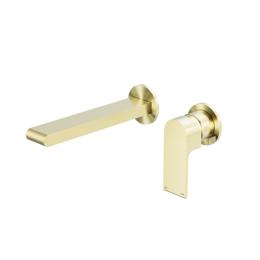 Bianca Wall Basin/Bath Mixer Separate Back Plate 187mm Brushed Gold