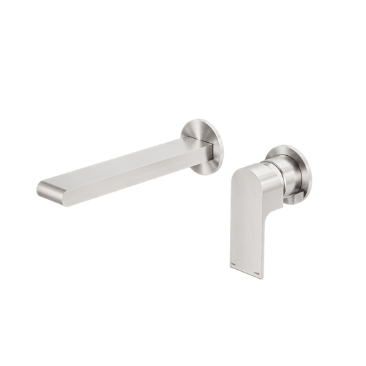 Bianca Wall Basin/Bath Mixer Separate Back Plate 187mm Brushed Nickel