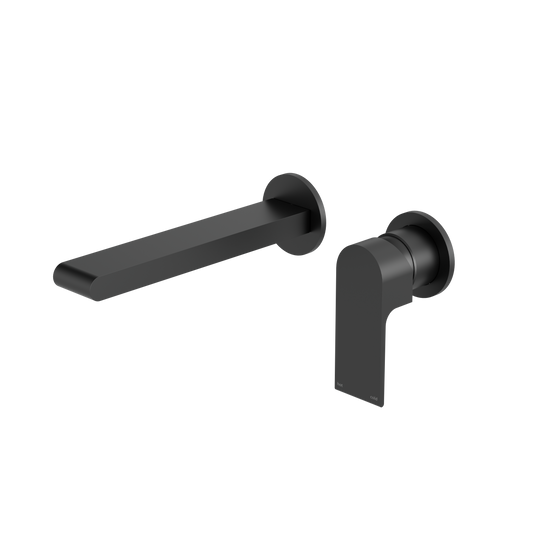 Bianca Wall Basin/Bath Mixer Separate Back Plate 187mm Matte Black