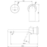 Bianca Wall Basin/Bath Mixer Separate Back Plate 187mm Trim Kits Only Brushed Bronze