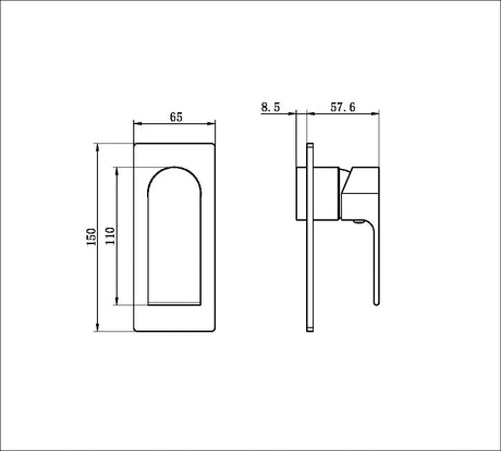 Bianca Shower Mixer Trim Kits Only Gun Metal