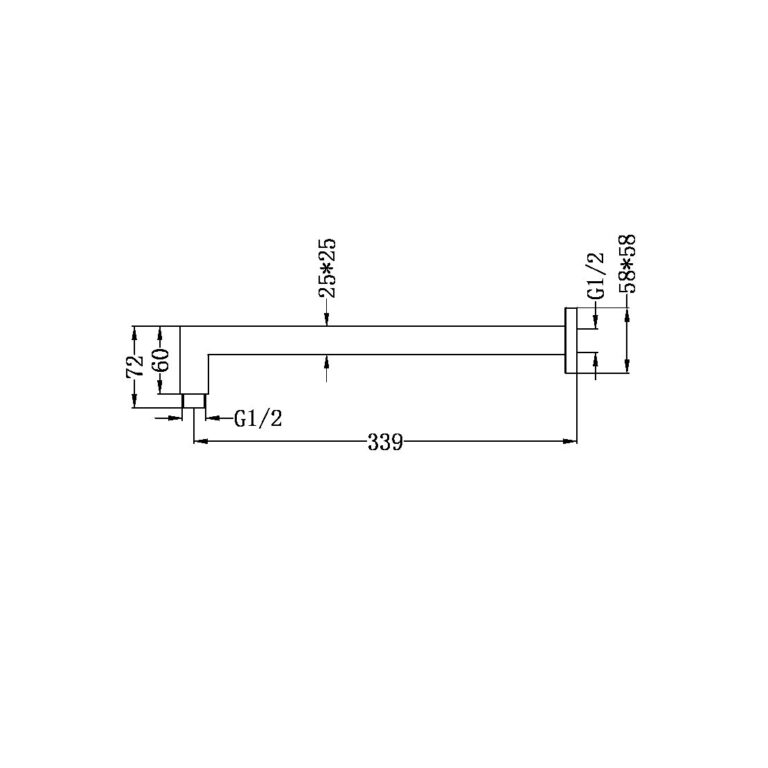 Square Shower Arm Brushed Nickel