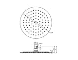250mm Round Stainless Steel Shower Head 4 Star Rating Brushed Gold