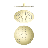 250mm Round Stainless Steel Shower Head 4 Star Rating Brushed Gold