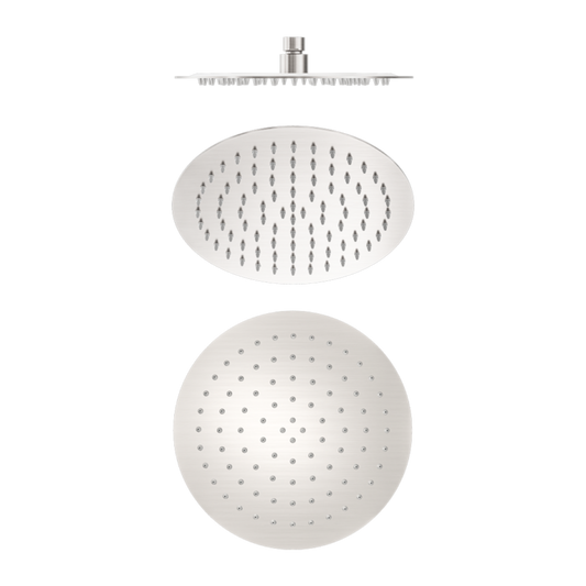 250mm Round Stainless Steel Shower Head 4 Star Rating Brushed Nickel