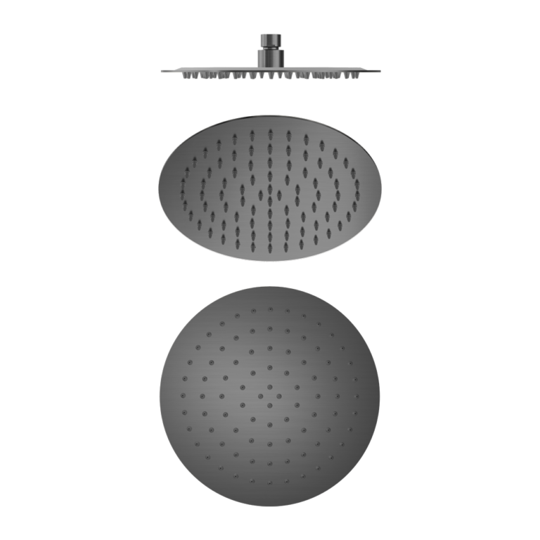 250mm Round Stainless Steel Shower Head 4 Star Rating Gun Metal
