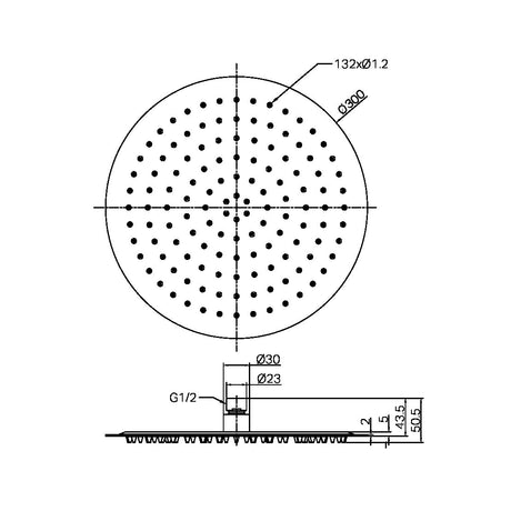 Zen Ss316l 300mm Round Shower Head Brushed Nickel