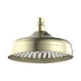York 200mm Shower Head Aged Brass