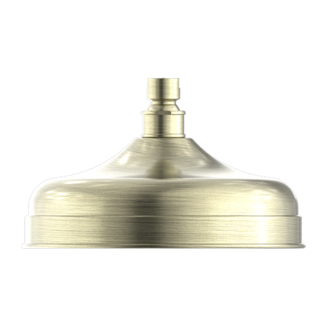 York 200mm Shower Head Aged Brass