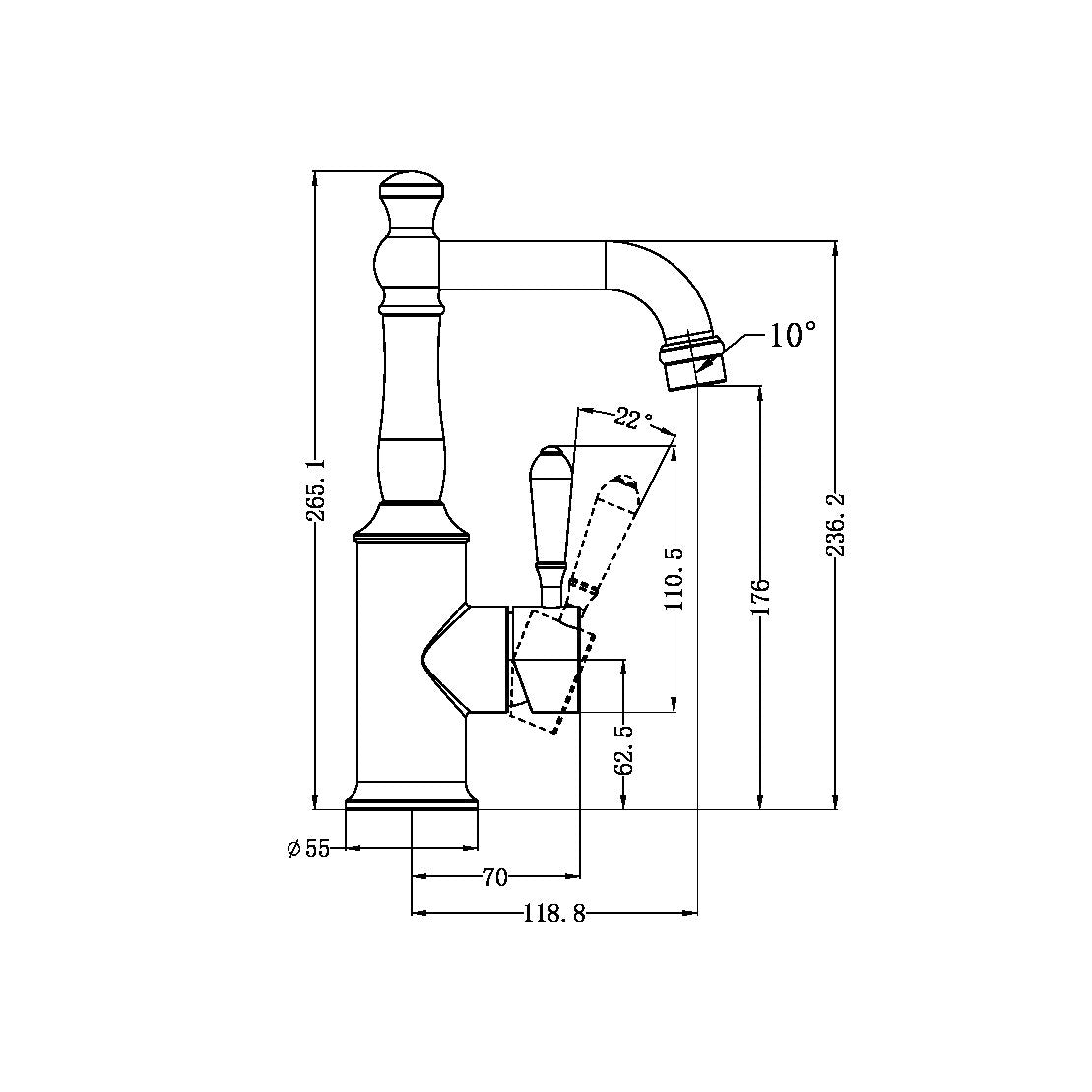 York Basin Mixer With Metal Lever Brushed Nickel