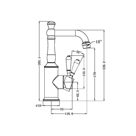 York Basin Mixer With Metal Lever Brushed Nickel